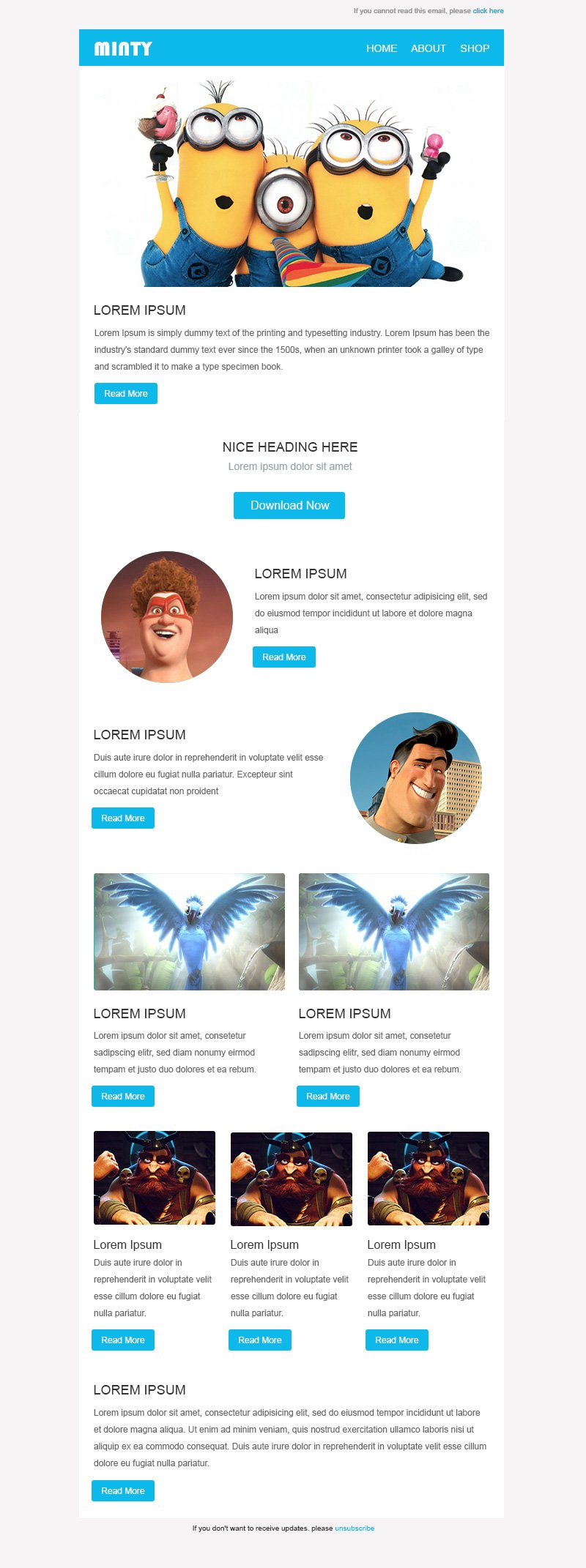 Minty Theme email template