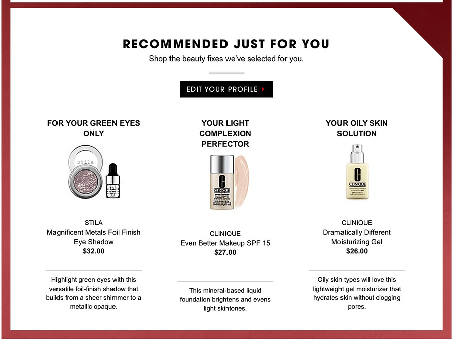 Making the right product recommendations via email
