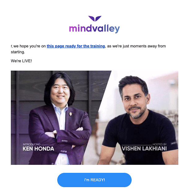 Mindvalley's email