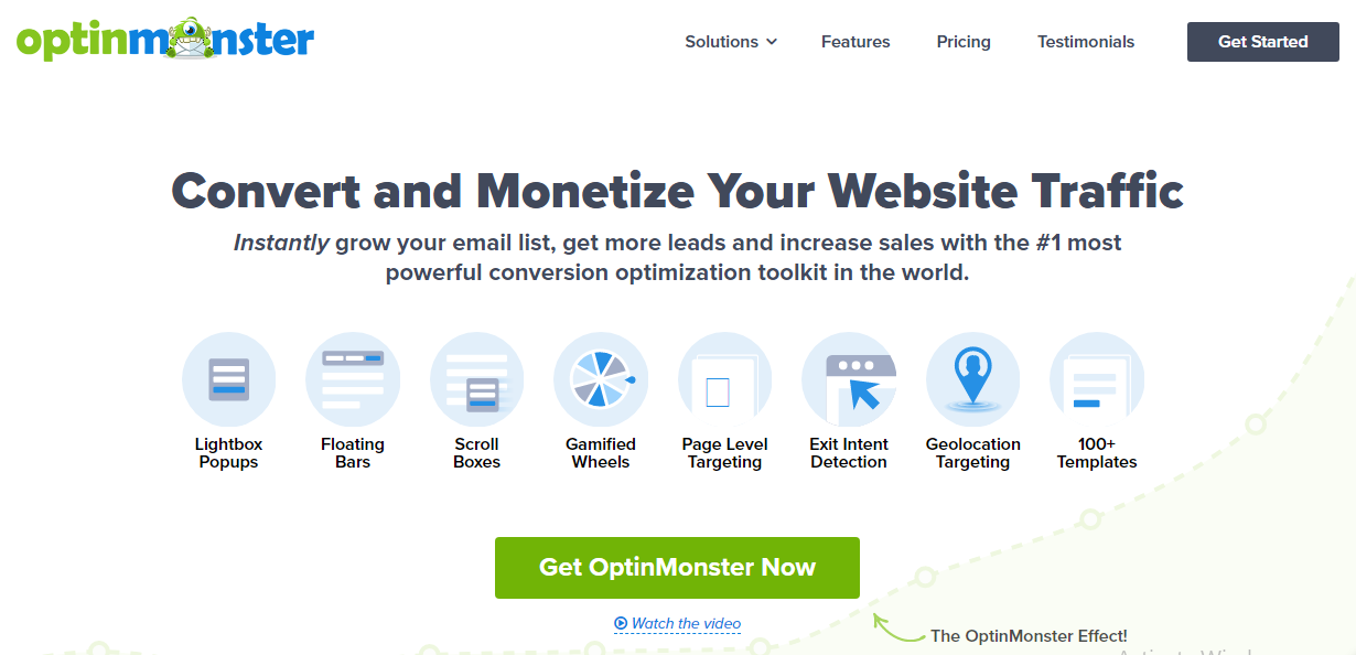Optinmonster - Pop-up extract leads software